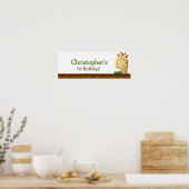 Poster Zoo Jungle Giraffe Bandeau d'anniversaire personna (Cuisine)