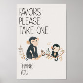 Poster Zoo Safari Nursery Animaux Baby shower Faveurs (Devant)