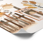 Poster Zoo Safari Nursery Animaux Baby shower Favoriser (Coin)