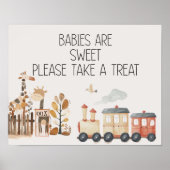 Poster Zoo Safari Nursery Animaux Baby shower Favoriser (Devant)