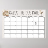 Poster Zoo Safari Nursery Animaux Baby shower Guess Date (Devant)