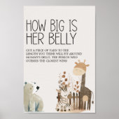 Poster Zoo Safari Nursery Animaux Baby shower Jeu (Devant)