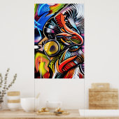 Poster Zoom arrière Graffiti Art - Cadeau parfait pour l' (Cuisine)