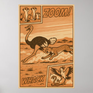 Poster Zoom et Whack - African Savanna Action Comics