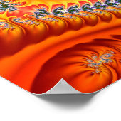 Poster Zoom fractal orange et jaune (Coin)