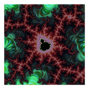 Poster Zoom sur l'ensemble de Mandelbrot en cuivre et ver