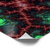 Poster Zoom sur l'ensemble de Mandelbrot en cuivre et ver (Coin)
