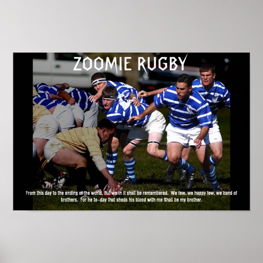 POSTER ZOOMIE RUGBY (Devant)