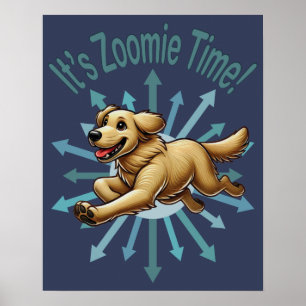 Poster Zoomie Time Golden Retriever