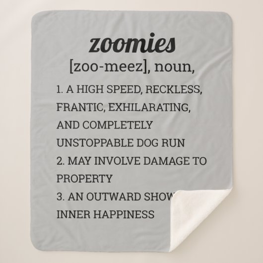 POSTER ZOOMIEDEFINITIE SHERPA DEKEN (Voorkant)