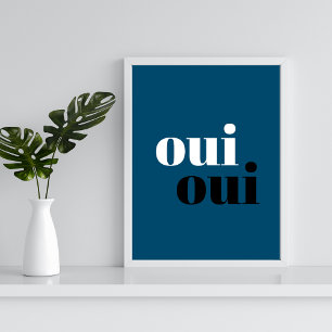 Poster Zoui Moderne Bleu Simple typographie salle de bain