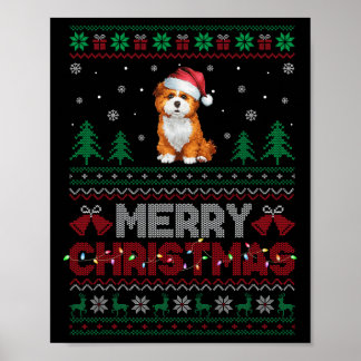 Poster Zuchon Amoureux de les chiens Santa Hat Lumières d