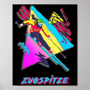Poster Zugspitze rétro skieur ski design inspiré