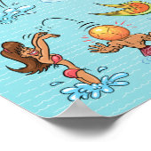 Poster Zuid-Californische Cartoon Map (Hoek)