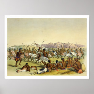 Poster Zulu Chasse Danse près des monts Engooi, plat