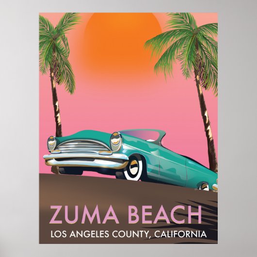 Poster Zuma Beach Los Angeles County Californie (Devant)