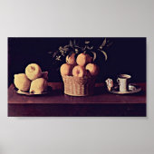 Poster Zurbaran de Francisco - Lemonoranges et rose (Devant)