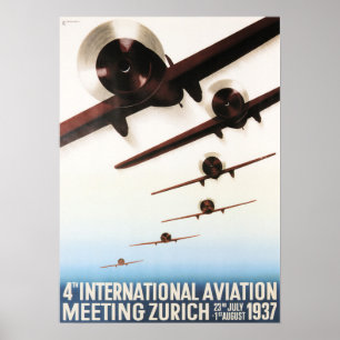 Poster ZURICH INT. AVIATION RENCONTRER l'affiche de l'avi