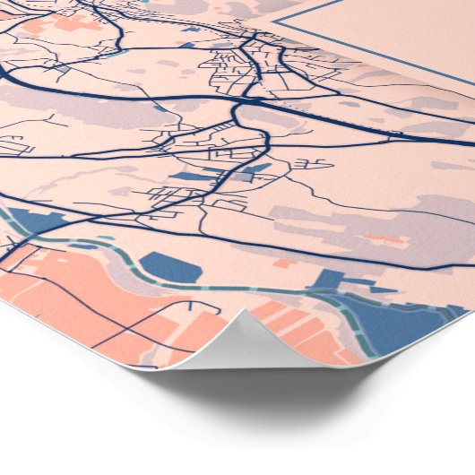 Poster Zurich - Suisse Breezy City Map (Coin)