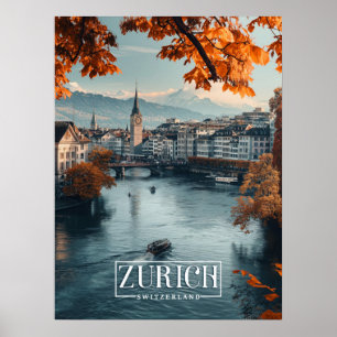 Poster Zurich, Suisse : Un Vintage voyage
