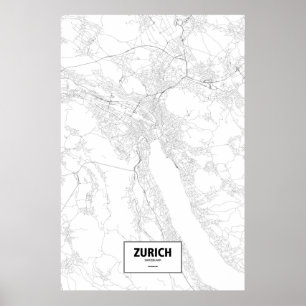 Poster Zurich, Switzerland (black on white)