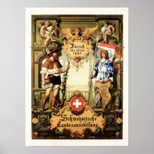 Poster ZURICH SWITZERLAND Swiss National Tourism Expo