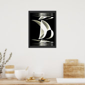 Poster zwart-wit stijlreflectie 2 (Keuken)