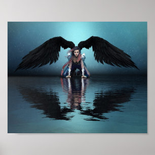 Poster zwarte engel