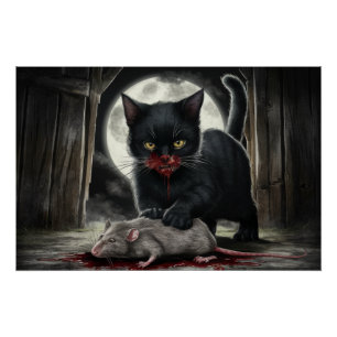 Poster Zwarte Kat en Rat 08 Perfect Poster