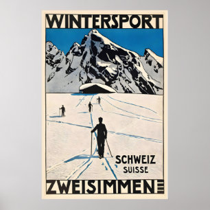 Poster Zweisimmen Oberland bernois Gstaad Suisse