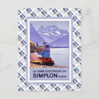 Poster Zwitserse Raulway, Simplon elektrisch Briefkaart