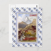 Poster Zwitserse Raulway, Zermatt Briefkaart (Voorkant / Achterkant)