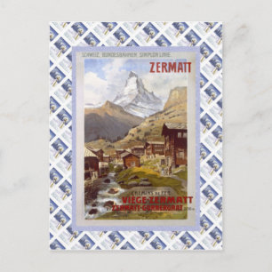  Poster Zwitserse Raulway, Zermatt Briefkaart