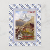 Poster Zwitserse Raulway, Zermatt Briefkaart (Voorkant)