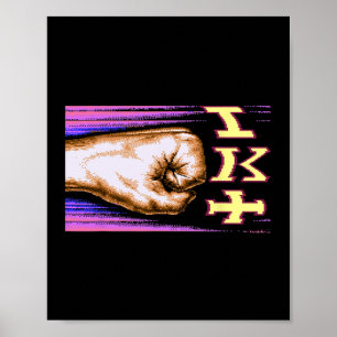 Poster Zx Spectrum C64 Karaté 8 bits Rétro 