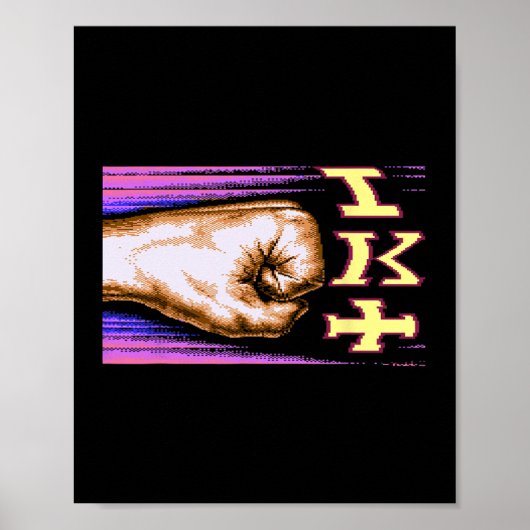 Poster Zx Spectrum C64 Karaté 8 bits Rétro  (Devant)