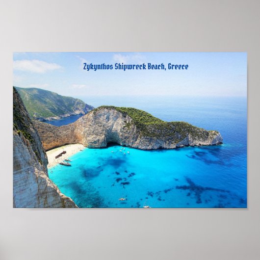 Poster Zykynthos Shipwreck Beach, Grèce (Devant)