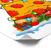 Poster Zza Christmas Tree Lights Santa Hat Fast Food Zza  (Coin)