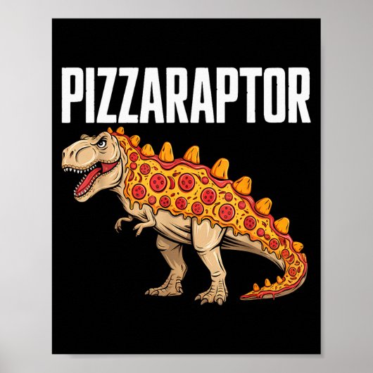 Poster Zza T-rex Dino Fast Food Funny Zza Dinosaur (Devant)