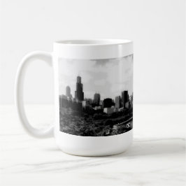 Posterized Chicago Skyline Coffee Mok