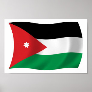 Posterprint Jordaanse vlag Poster
