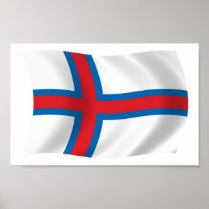 Posterprint Vlag Faeröer Eilanden Poster