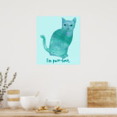 Posters Abstraits de chat bleu vert foncé (Cuisine)