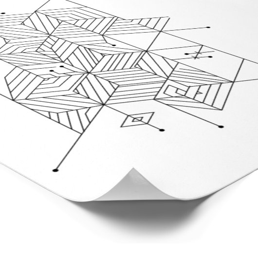 Posters Black and White Geometric Pattern (Coin)