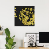 Posters Black & Gold Fire Dragon 2.0 (Bureau à domicile)