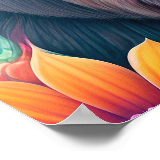 Posters d'animaux de Gorille Florale (Coin)