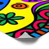 Posters d'art colorés Doodle Line (Coin)