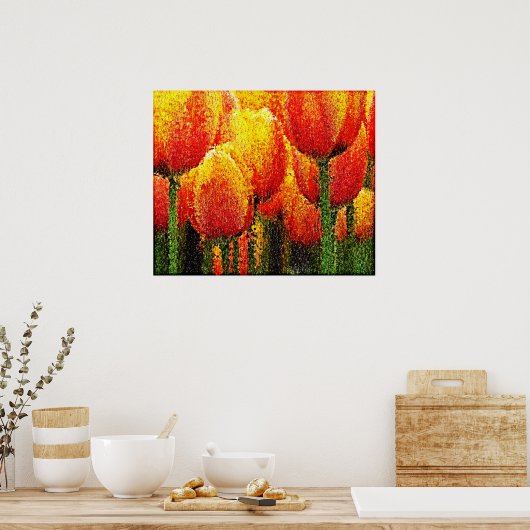 Posters d'art de peinture de tulipe Abstraite (Cuisine)