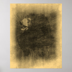 Posters d'art Vintage de l'ours noir