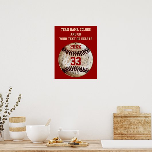 Posters de baseball, Couleurs d'équipe, Équipe, No (Cuisine)